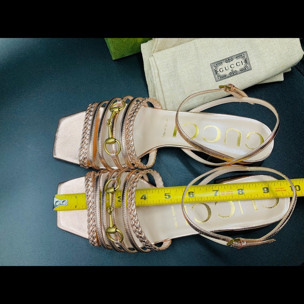 Gucci Women’s Nappa Silk Old Rose Sandals SIZE 38 NWB Model 645405 AUTHENTIC - Picture 7 of 9